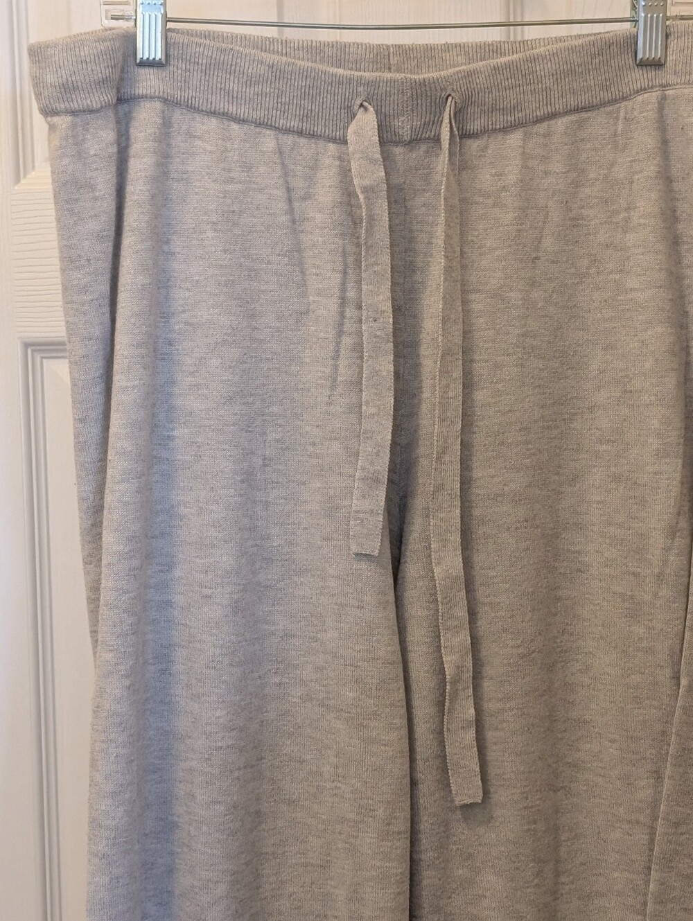 Cashmere Blend Lounge Pants Women's Large Gray Quiet Luxury Cozy Core Drawstring